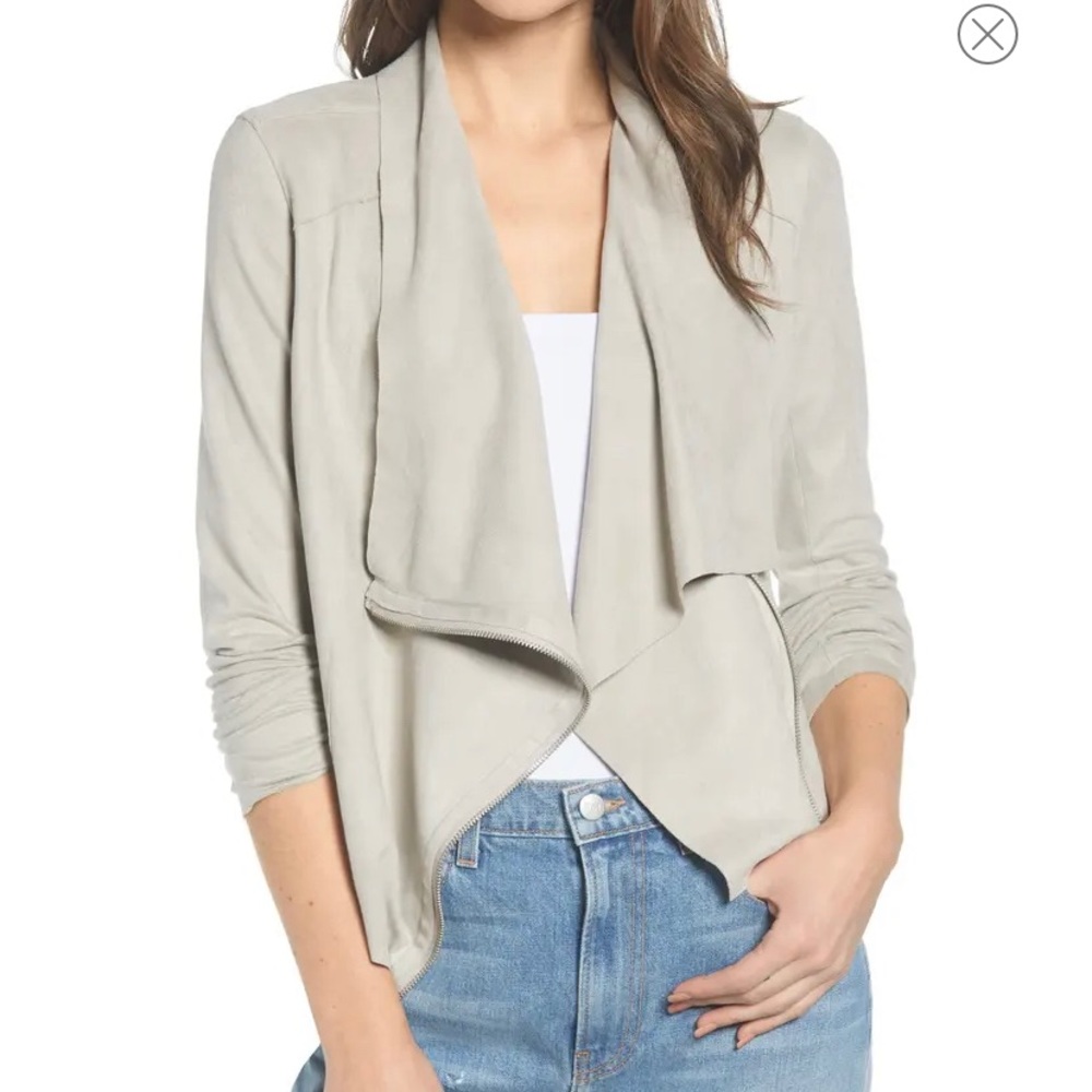 BLANKNYC: Drape Front Faux Suede Jacket